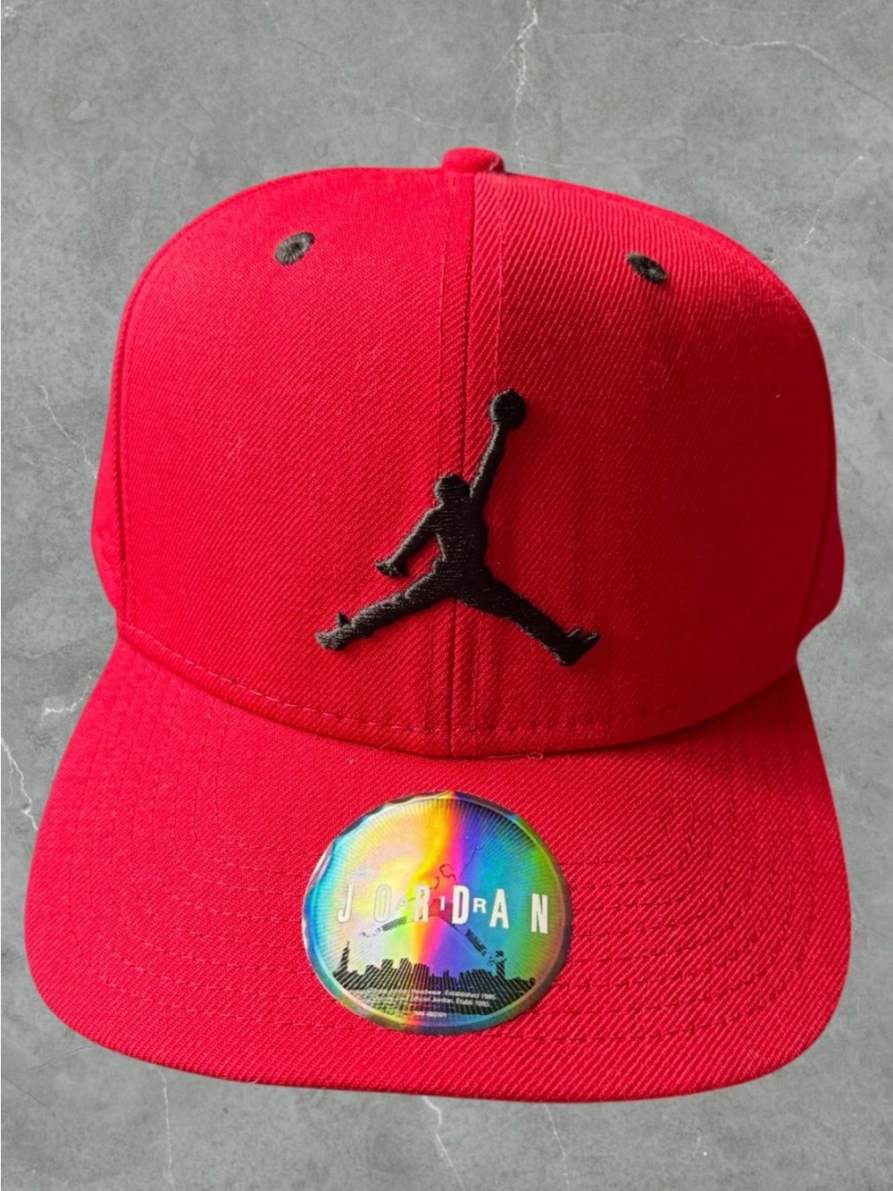 💎 Vintage Rare 90s 100% Wool Jordan Jumpman Red Snapback Hat